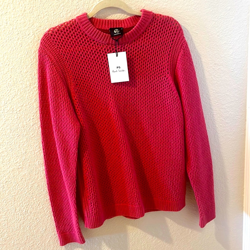 BNWT Paul Smith Fisherman Knit Vibrant Pink Sweater